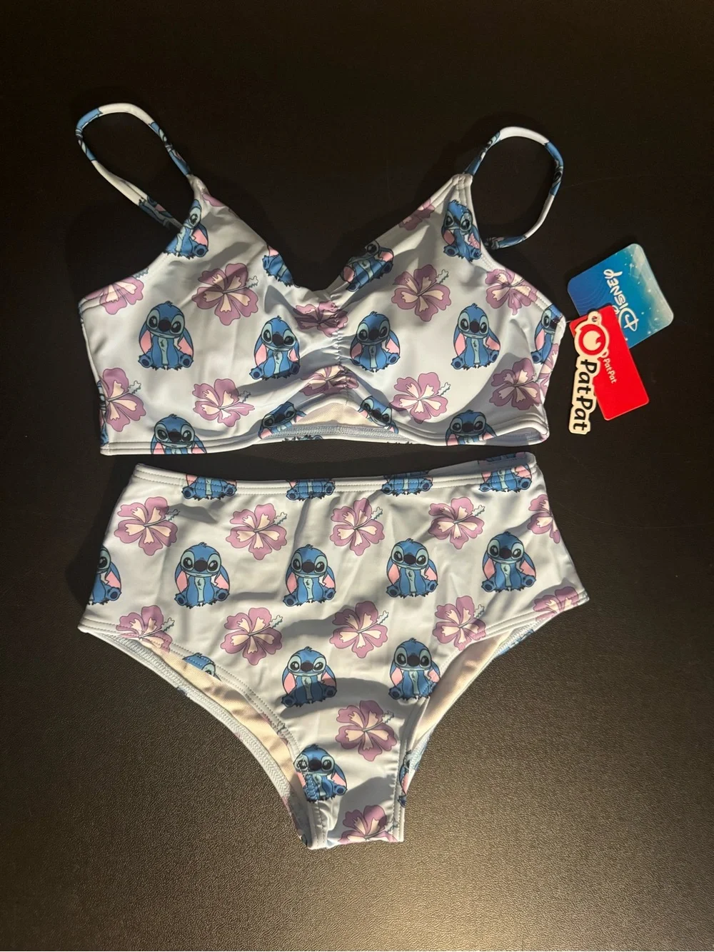 PatPat Disney Stitch Girl’s 10Y/11Y, two-piece bikini swimsuit. New with tags.